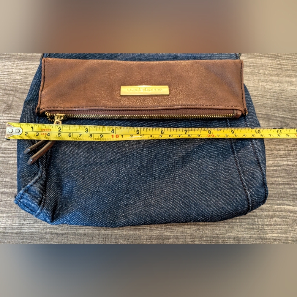 Liz Claiborne Denim And Leather Crossbody Bag - Picture 14 of 16